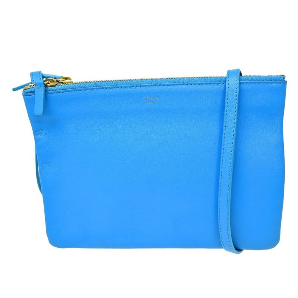 Celine Trio Leather Blue Leather Shoulder Bag Bag